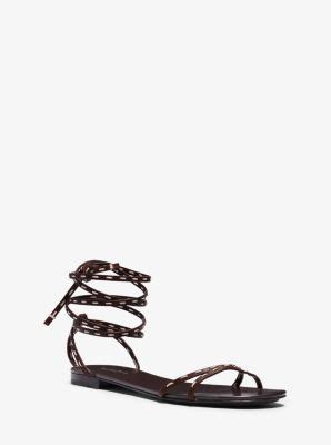 michael kors bale runway leather sandal|Michael Kors leather sandals.